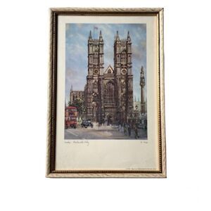 Vintage 1981 Times 4 Art H Moss Print London Westminster Abbey Made in England